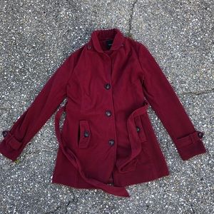 Maroon pea coat